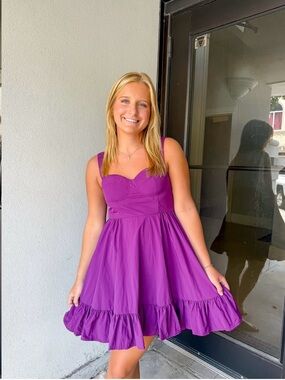 Purple Ruffle Hem Sundress